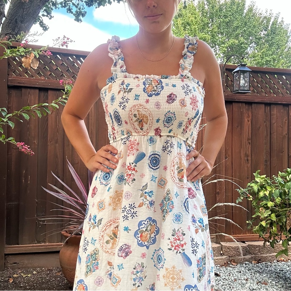 Floral White Maxi Dress